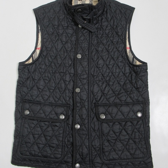 Burberry Brit Men's Diamond Quilted Vest Black Size M - Picture 1 of 12